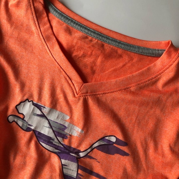 Puma Kids 12-13Y Orange Athletic Long-Sleeve Shirt - Picture 5 of 5